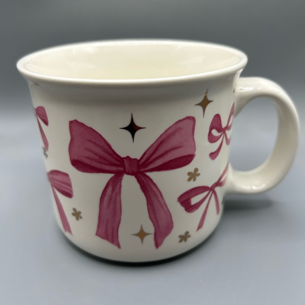 Dwell Studio Coquette PINK BOW Mug Shabby Chic NEW